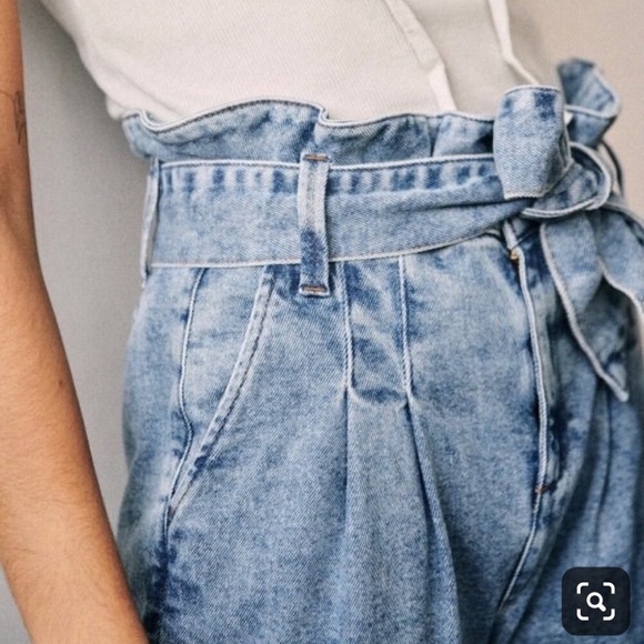 Sezane Austin Paper Bag High Waist Jeans Size 38 - Picture 2 of 13